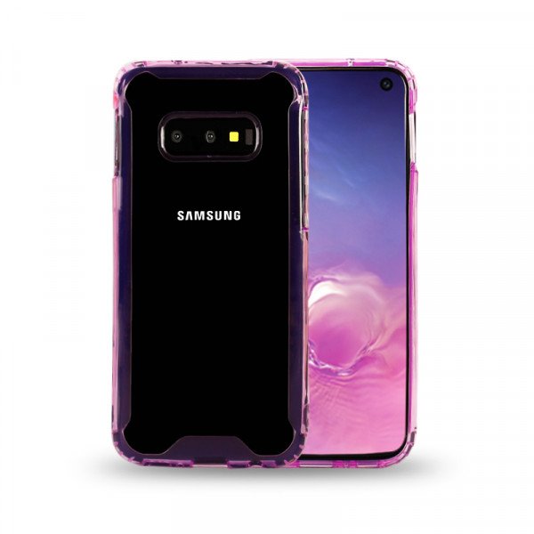 Wholesale Galaxy S10e Clear Armor Hybrid Transparent Case (Purple)